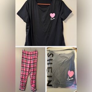 Black and Pink Heart Pajamas